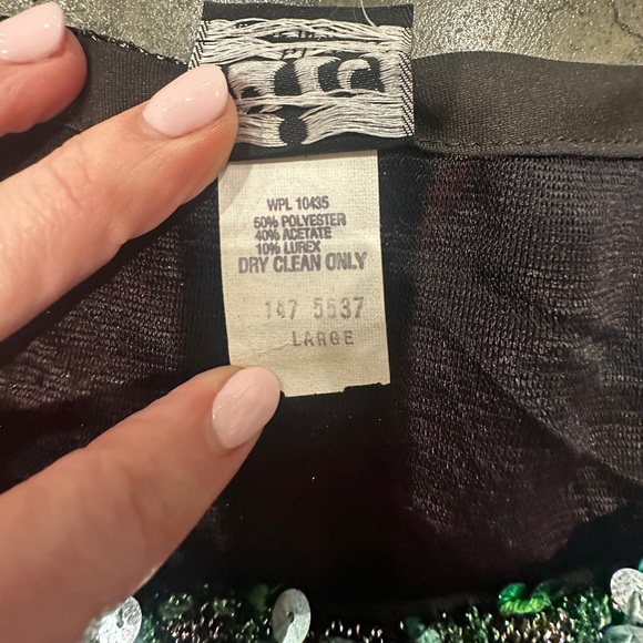 Vintage Rio Rainbow Sequin Blouse Size Large - Picture 4 of 4